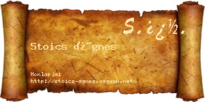 Stoics Ágnes névjegykártya